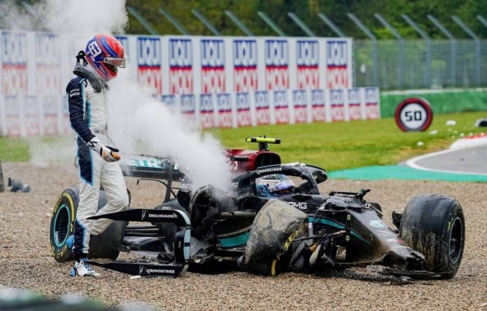 Russell Bottas Imola 2021 Crash